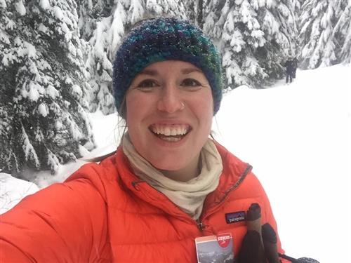 A picture of Ms. Scholle i the snow 