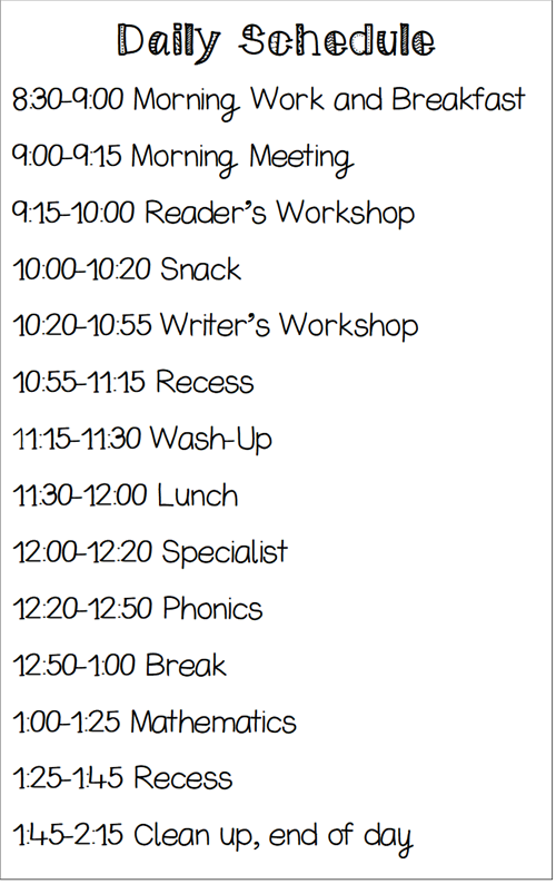 Daily Schedule 