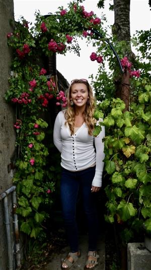 In a flower garden in Kilkenny, Ireland 