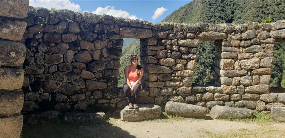 Mrs. Petersen on the Inka Trail in Peru. 